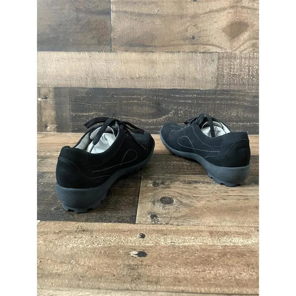 Womens WALDLAUFER DANA Shoes 3.5UK M Black Nubuck Leather Water Resistant